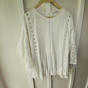 Elegant White Lace Blouse By LUMIE